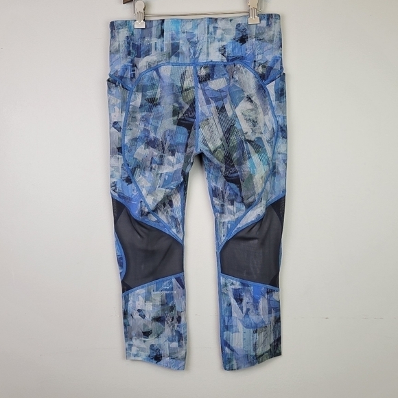 LULULEMON On Pace Crop Mesh Mid Rise Nulux Blue 8 - Picture 5 of 11